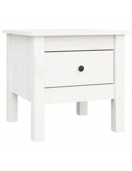 Tavolino Bianco 40x40x39 cm Legno Massello di Pino