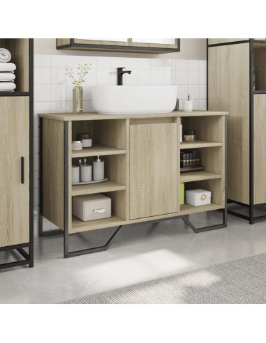 Mobile Lavabo Bagno Rovere Sonoma 91x35x60 cm in Truciolato
