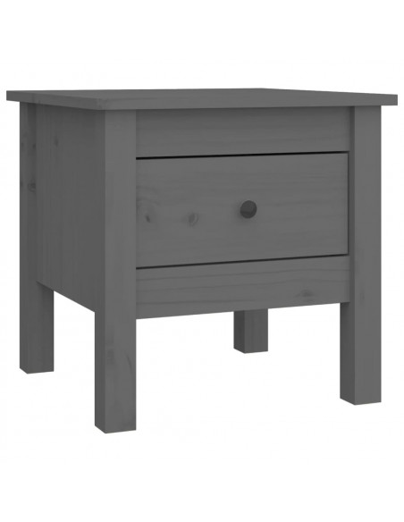Tavolino Grigio 40x40x39 cm Legno Massello di Pino