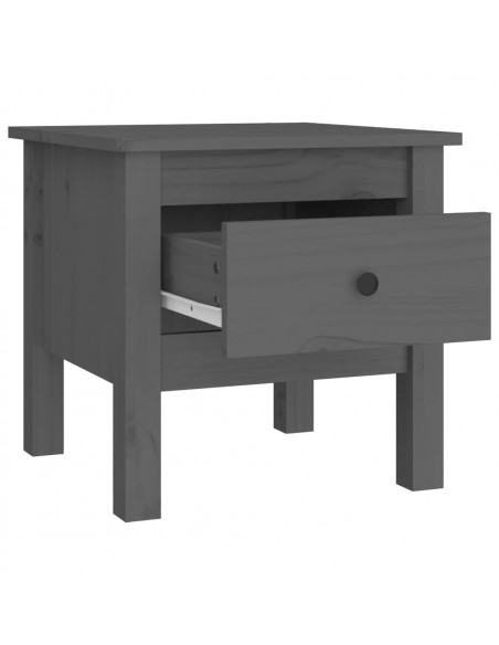 Tavolini 2 pz Grigi 40x40x39 cm Legno Massello di Pino