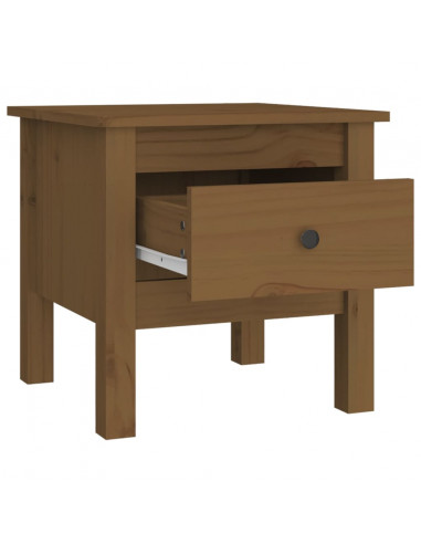 Tavolini 2 pz Miele 40x40x39 cm Legno Massello di Pino