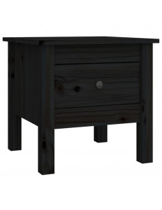 Tavolini 2 pz Neri 40x40x39 cm in Legno Massello di Pino 2