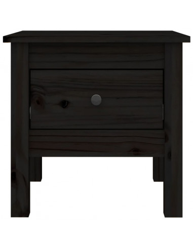 Tavolini 2 pz Neri 40x40x39 cm in Legno Massello di Pino