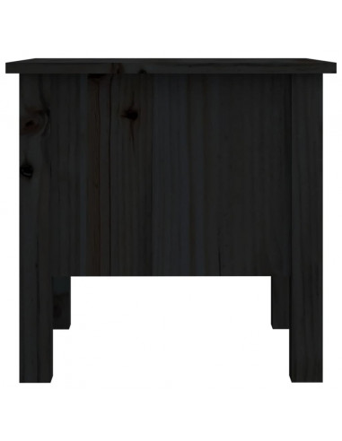 Tavolini 2 pz Neri 40x40x39 cm in Legno Massello di Pino