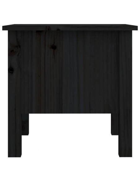 Tavolini 2 pz Neri 40x40x39 cm in Legno Massello di Pino
