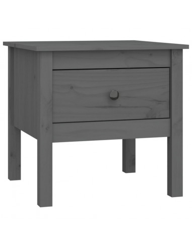 Tavolino Grigio 50x50x49 cm Legno Massello di Pino