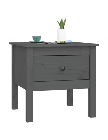 Tavolino Grigio 50x50x49 cm Legno Massello di Pino