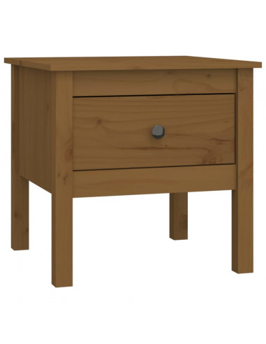 Tavolino Miele 50x50x49 cm Legno Massello di Pino