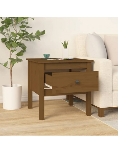 Tavolino Miele 50x50x49 cm Legno Massello di Pino