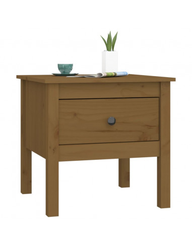 Tavolino Miele 50x50x49 cm Legno Massello di Pino