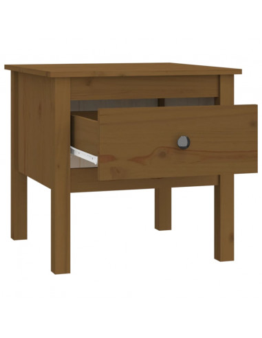 Tavolini 2 pz Miele 50x50x49 cm Legno Massello di Pino