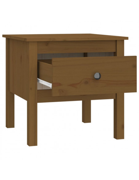 Tavolini 2 pz Miele 50x50x49 cm Legno Massello di Pino