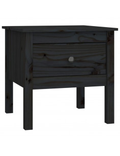 Tavolino Nero 50x50x49 cm Legno Massello di Pino 2
