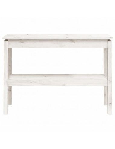 Tavolo Consolle Bianco 110x40x75 cm in Legno Massello di Pino