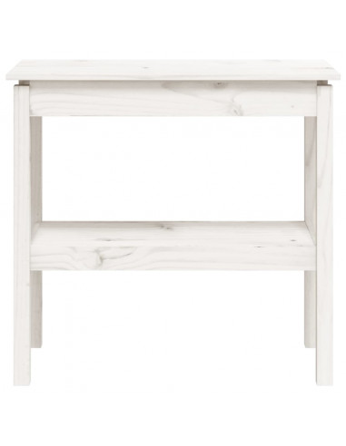 Tavolo Consolle Bianco 80x40x75 cm in Legno Massello di Pino