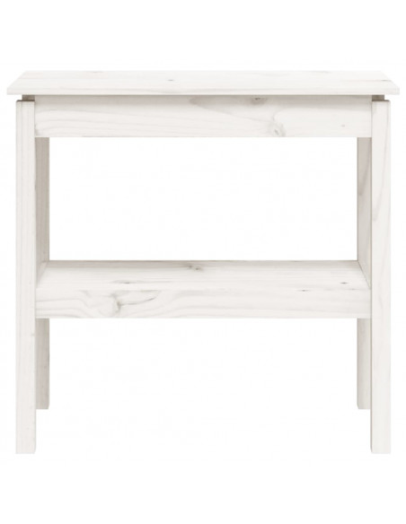 Tavolo Consolle Bianco 80x40x75 cm in Legno Massello di Pino