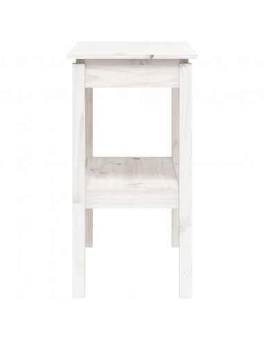 Tavolo Consolle Bianco 80x40x75 cm in Legno Massello di Pino