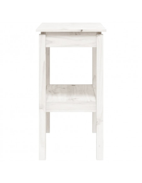 Tavolo Consolle Bianco 80x40x75 cm in Legno Massello di Pino
