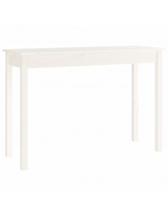 Tavolo Consolle Bianco 110x40x75 cm in Legno Massello di Pino 2
