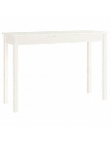 Tavolo Consolle Bianco 110x40x75 cm in Legno Massello di Pino