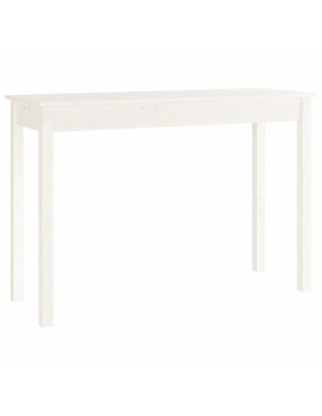 Tavolo Consolle Bianco 110x40x75 cm in Legno Massello di Pino