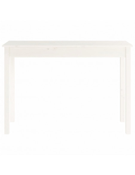 Tavolo Consolle Bianco 110x40x75 cm in Legno Massello di Pino