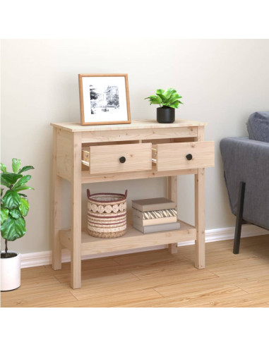 Tavolo Consolle 75x35x75 cm in Legno Massello di Pino
