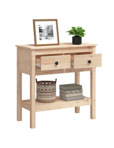 Tavolo Consolle 75x35x75 cm in Legno Massello di Pino