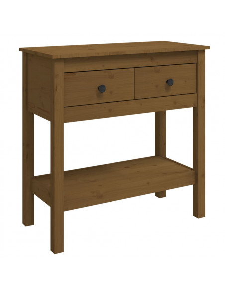 Tavolo Consolle Miele 75x35x75 cm in Legno Massello di Pino
