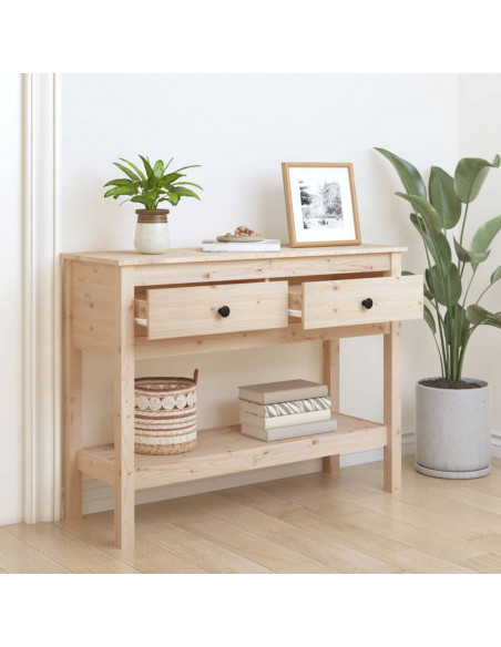Tavolo Consolle 100x35x75 cm in Legno Massello di Pino