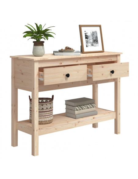 Tavolo Consolle 100x35x75 cm in Legno Massello di Pino