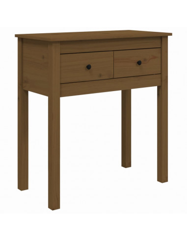 Tavolo Consolle Miele 70x35x75 cm in Legno Massello di Pino
