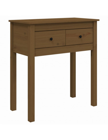 Tavolo Consolle Miele 70x35x75 cm in Legno Massello di Pino