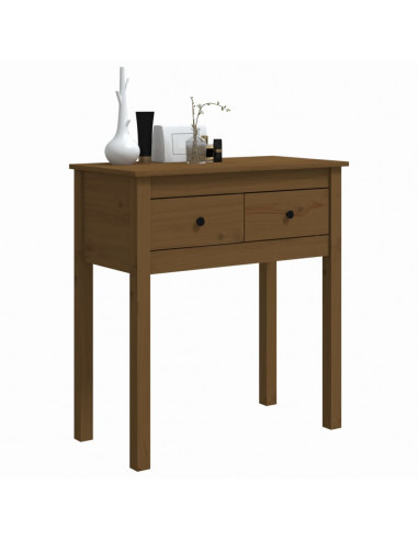 Tavolo Consolle Miele 70x35x75 cm in Legno Massello di Pino