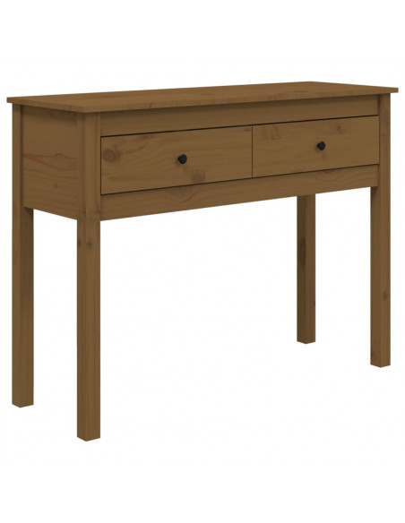 Tavolo Consolle Miele 100x35x75 cm in Legno Massello di Pino