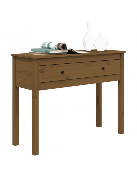 Tavolo Consolle Miele 100x35x75 cm in Legno Massello di Pino