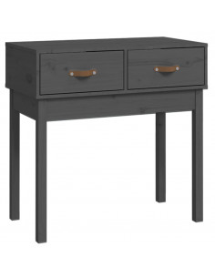 Tavolo Consolle Grigio 76,5x40x75 cm in Legno Massello di Pino 2