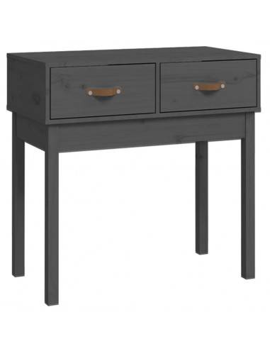 Tavolo Consolle Grigio 76,5x40x75 cm in Legno Massello di Pino
