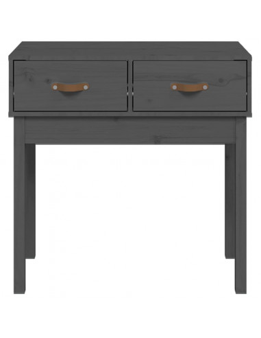 Tavolo Consolle Grigio 76,5x40x75 cm in Legno Massello di Pino