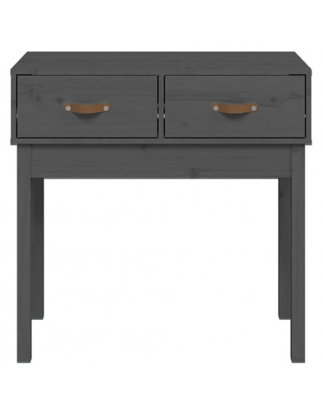 Tavolo Consolle Grigio 76,5x40x75 cm in Legno Massello di Pino
