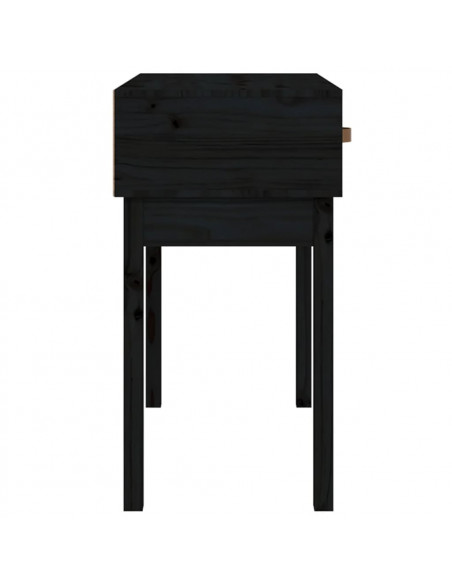 Tavolo Consolle Nero 76,5x40x75 cm in Legno Massello di Pino