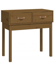 Tavolo Consolle Miele 76,5x40x75 cm in Legno Massello di Pino 2
