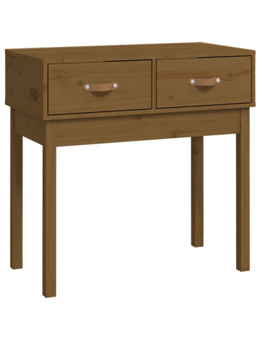 Tavolo Consolle Miele 76,5x40x75 cm in Legno Massello di Pino