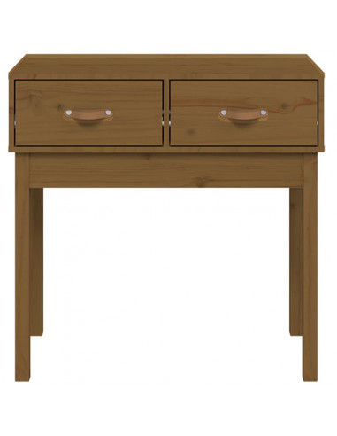 Tavolo Consolle Miele 76,5x40x75 cm in Legno Massello di Pino