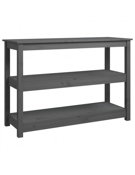 Tavolo Consolle Grigio 110x40x74 cm in Legno Massello di Pino