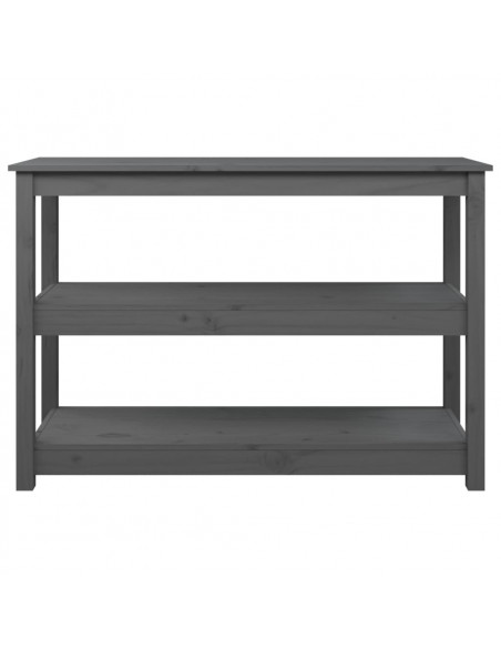 Tavolo Consolle Grigio 110x40x74 cm in Legno Massello di Pino