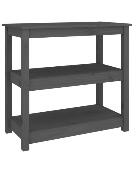 Tavolo Consolle Grigio 80x40x74 cm in Legno Massello di Pino