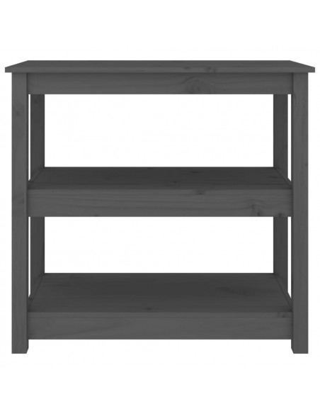 Tavolo Consolle Grigio 80x40x74 cm in Legno Massello di Pino