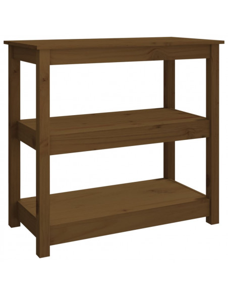 Tavolo Consolle Miele 80x40x74 cm in Legno Massello di Pino