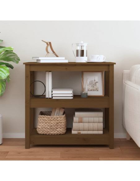 Tavolo Consolle Miele 80x40x74 cm in Legno Massello di Pino